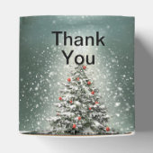 グリーンクリスマスツリーカラフルオーナメント白雪 フェイバーボックス (上部)