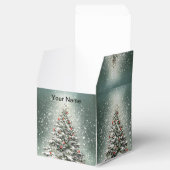 グリーンクリスマスツリーカラフルオーナメント白雪 フェイバーボックス (オープン)