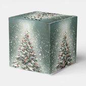 グリーンクリスマスツリーカラフルオーナメント白雪 フェイバーボックス (裏面サイド)