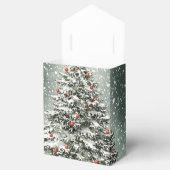 グリーンクリスマスツリーカラフルオーナメント白雪 フェイバーボックス (オープン)