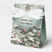 グリーンクリスマスツリーカラフルオーナメント白雪 フェイバーボックス (正面サイド)