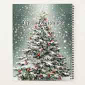 グリーンクリスマスツリーカラフルオーナメント白雪 プランナー手帳 (裏面)