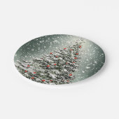 グリーンクリスマスツリーカラフルオーナメント白雪 ペーパープレート (アングル)