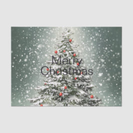 グリーンクリスマスツリーカラフルオーナメント白雪 薄葉紙