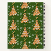 グリーンクリスマスツリークッキーベーキングクルー雪片 ノートブック (裏面)