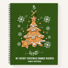 グリーンクリスマスツリークッキーベーキングクルー雪片 ノートブック