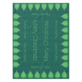 グリーンクリスマスツリーシックエレガントパーソナライズされた テーブルクロス (正面)