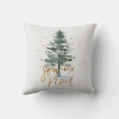 グリーンクリスマスツリージョユーノエル金ゴールドタイポグラフィ クッション (裏面)