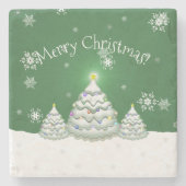 グリーンクリスマスツリーストーンコースター ストーンコースター (正面)