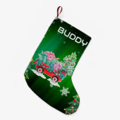 グリーンクリスマスツリーズカート スモールクリスマスストッキング (正面 (吊り時))