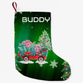 グリーンクリスマスツリーズカート スモールクリスマスストッキング (正面)