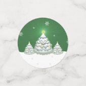 グリーンクリスマスツリーテーブル紙吹雪 コンフェッティ (スモール正面)