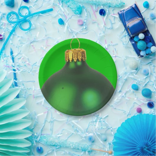 グリーンクリスマスツリーデコレーションパーティーホリデー ペーパープレート (パーティー)