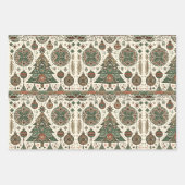 グリーンクリスマスツリーデコール ラッピングペーパーシート (正面)