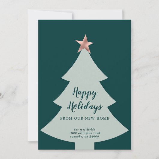 グリーンクリスマスツリーバラ金ゴールドスターホリデームービング 案内状 (正面)