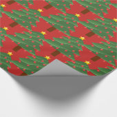 グリーンクリスマスツリーパターンサンダー_コーブ ラッピングペーパー (角)