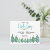 グリーンクリスマスツリーパーティの招待状はがき インビテーションポストカード (スタンド正面)