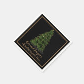 グリーンクリスマスツリーパーティーブラックホリデーナプキンス スタンダードカクテルナプキン (角)