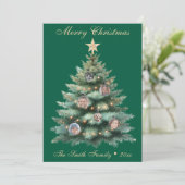 グリーンクリスマスツリーフォトオーナメント シーズンカード (スタンド正面)