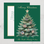 グリーンクリスマスツリーフォトオーナメント シーズンカード (正面/裏面)