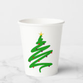 グリーンクリスマスツリーホリデー 紙コップ (正面)