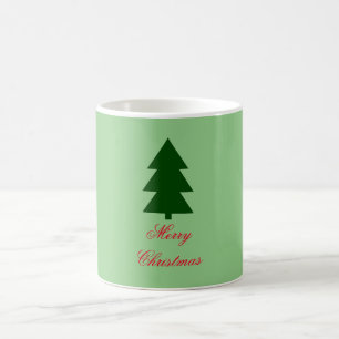 グリーンクリスマスツリーメリークリスマスタイポグラフィ コーヒーマグカップ