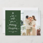 グリーンクリスマスツリーメリークリスマスフォト シーズンカード (正面)