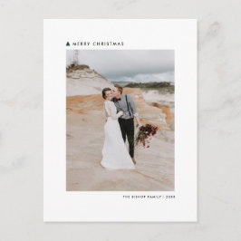 グリーンクリスマスツリーモダンメリークリスマスフォト シーズンポストカード