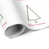 グリーンクリスマスツリーレッドスノーフレークシンプルミニマル ラッピングペーパー (ロールコーナー)