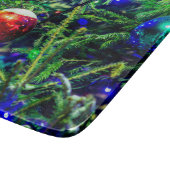 グリーンクリスマスツリーレッドボール カッティングボード (角)