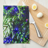 グリーンクリスマスツリーレッドボール キッチンタオル (四つ折り)