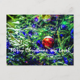 グリーンクリスマスツリーレッドボール シーズンポストカード