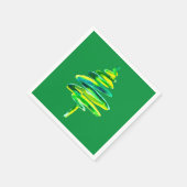 グリーンクリスマスツリー抽象芸術水色 スタンダードカクテルナプキン (角)