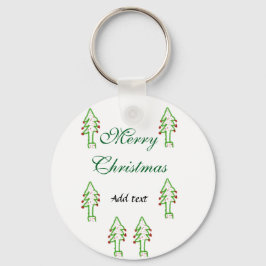 グリーンクリスマスツリー赤さくらんぼメリークリスマスモ キーホルダー