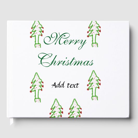 グリーンクリスマスツリー赤さくらんぼメリークリスマスモ ゲストブック (正面)