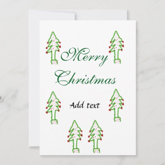 グリーンクリスマスツリー赤さくらんぼメリークリスマスモ シーズンカード (正面)