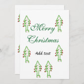 グリーンクリスマスツリー赤さくらんぼメリークリスマスモ シーズンカード (正面/裏面)