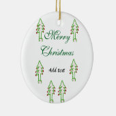 グリーンクリスマスツリー赤さくらんぼメリークリスマスモ セラミックオーナメント (右)