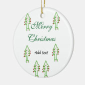グリーンクリスマスツリー赤さくらんぼメリークリスマスモ セラミックオーナメント (左)