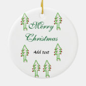 グリーンクリスマスツリー赤さくらんぼメリークリスマスモ セラミックオーナメント (裏面)