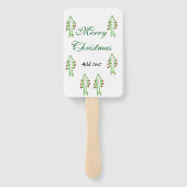 グリーンクリスマスツリー赤さくらんぼメリークリスマスモ ハンドファン (裏面)