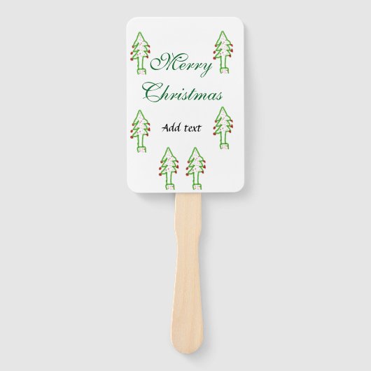 グリーンクリスマスツリー赤さくらんぼメリークリスマスモ ハンドファン (正面)