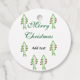 グリーンクリスマスツリー赤さくらんぼメリークリスマスモ フェイバータグ