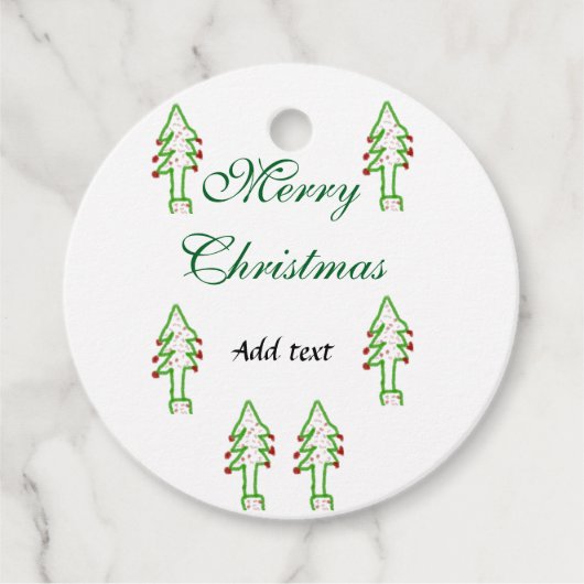 グリーンクリスマスツリー赤さくらんぼメリークリスマスモ フェイバータグ (正面)