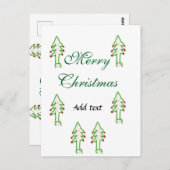 グリーンクリスマスツリー赤さくらんぼメリークリスマスモ ポストカード (正面/裏面)