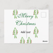 グリーンクリスマスツリー赤さくらんぼメリークリスマスモ ポストカード (裏面)