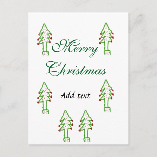 グリーンクリスマスツリー赤さくらんぼメリークリスマスモ ポストカード (正面)