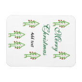 グリーンクリスマスツリー赤さくらんぼメリークリスマスモ マグネット (横)