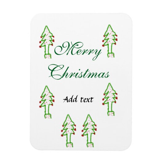 グリーンクリスマスツリー赤さくらんぼメリークリスマスモ マグネット (縦)