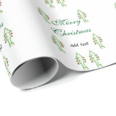 グリーンクリスマスツリー赤さくらんぼメリークリスマスモ ラッピングペーパー (ロールコーナー)